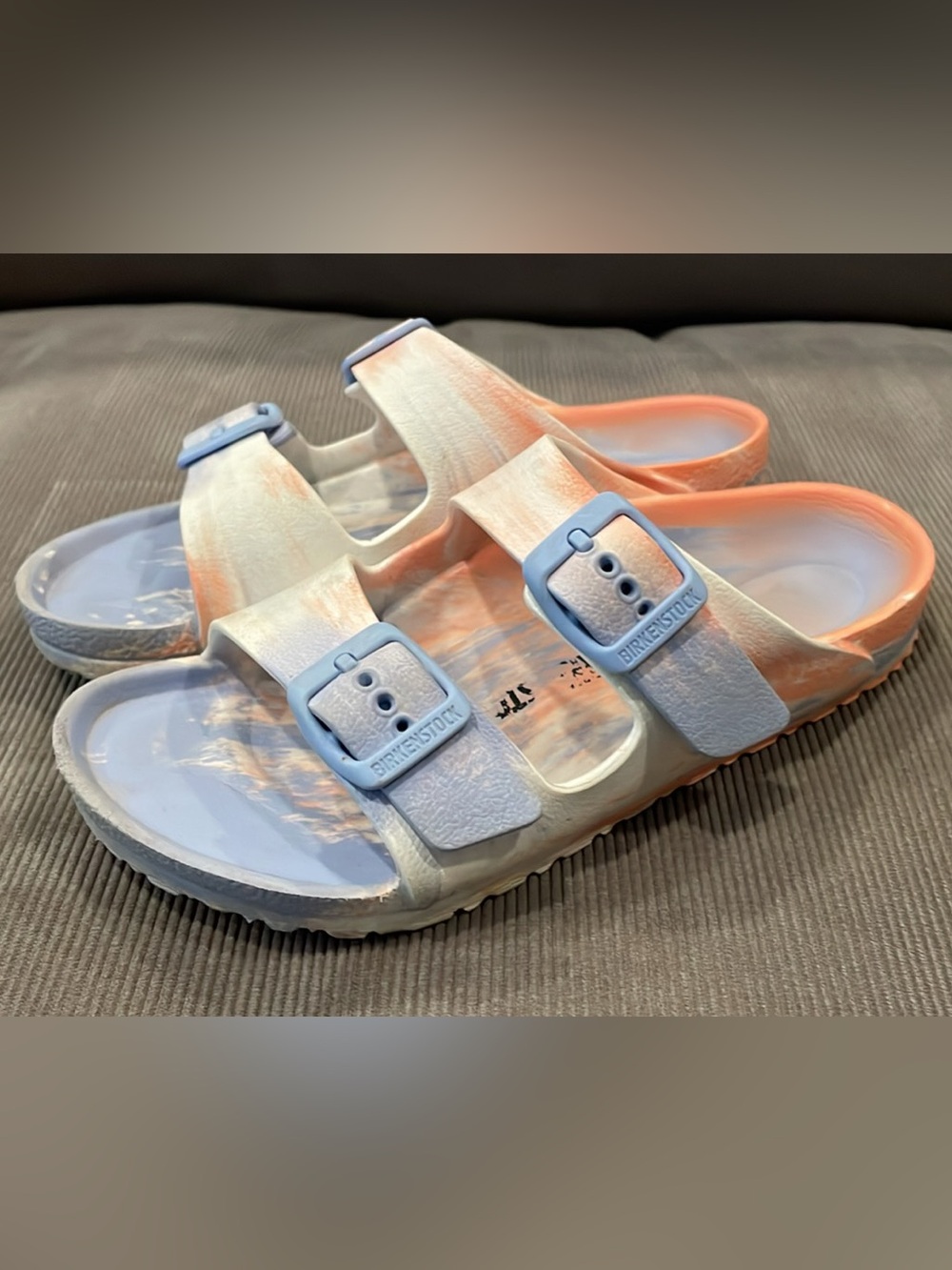 Birkenstock Children’s 13 Sandals - Pastel Peach and Light Blue